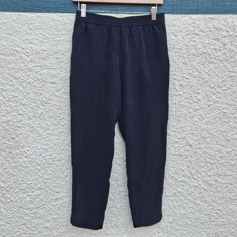 Club Monaco black silk cropped lounge pants size 00